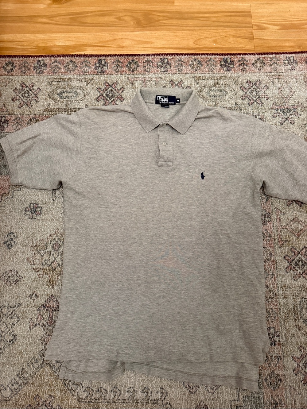 Polo by Ralph Lauren Light Gray Short-Sleeve Cotton Polo with Navy Pony